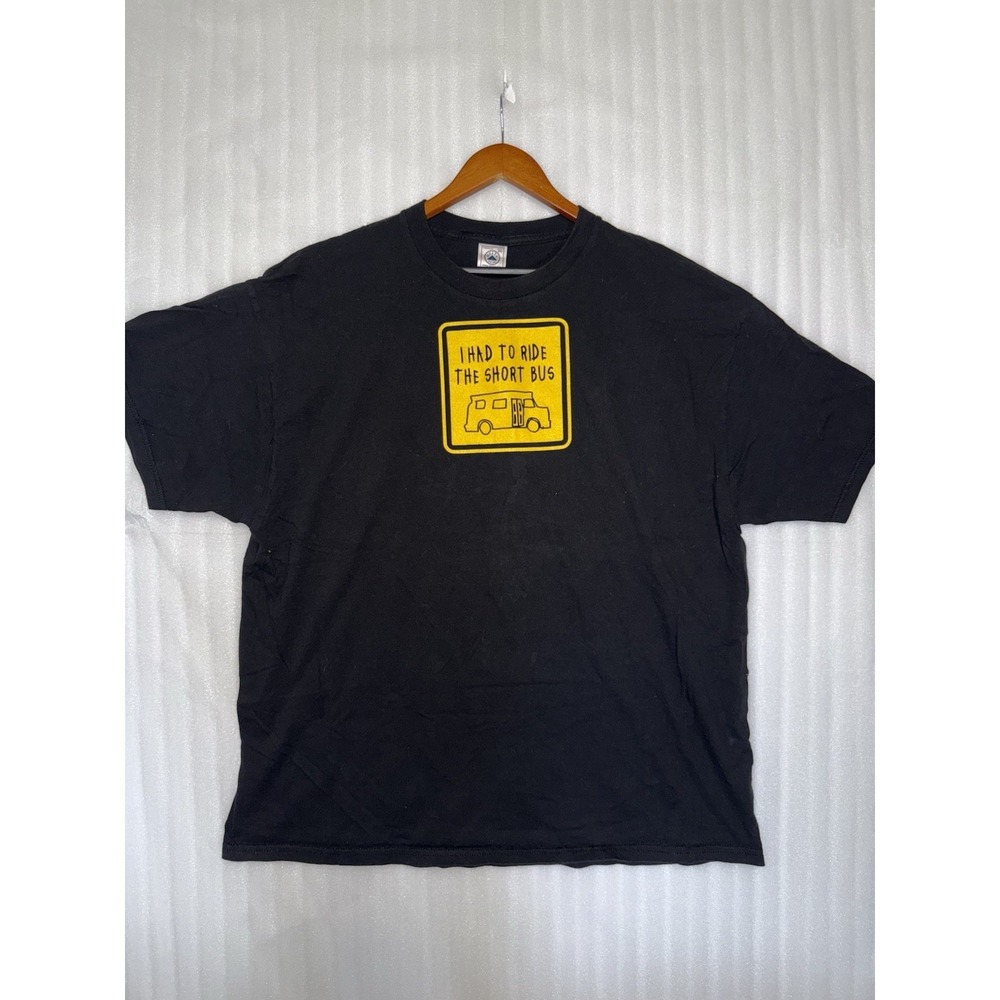 Vintage Y2k "I had to ride the short bus" Graphic Funny Novelty T-Shirt sz 2XL